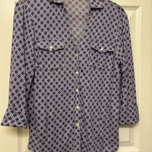 Purple and White Geometric Shirt